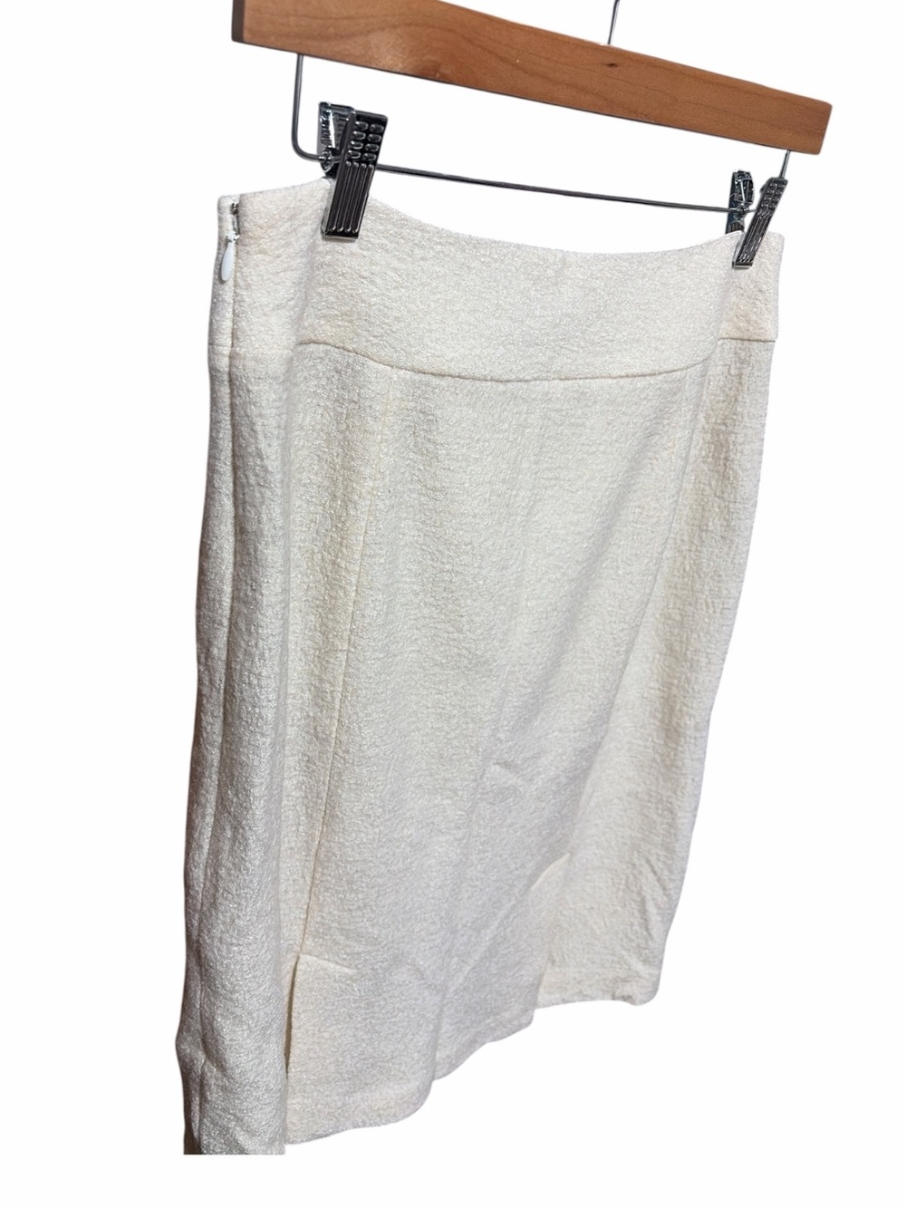 Banana Republic Wool Blend Cocoon Bouclé Pencil Skirt - Cream - Picture 3 of 6